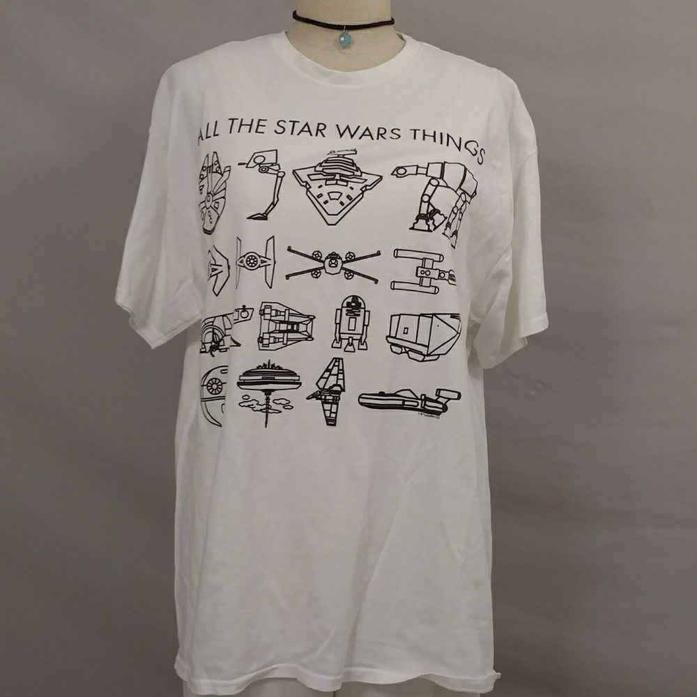 XL Star Wars T Shirt Tee All The S W Things R2D2  100% Cotton chest 45" Unisex